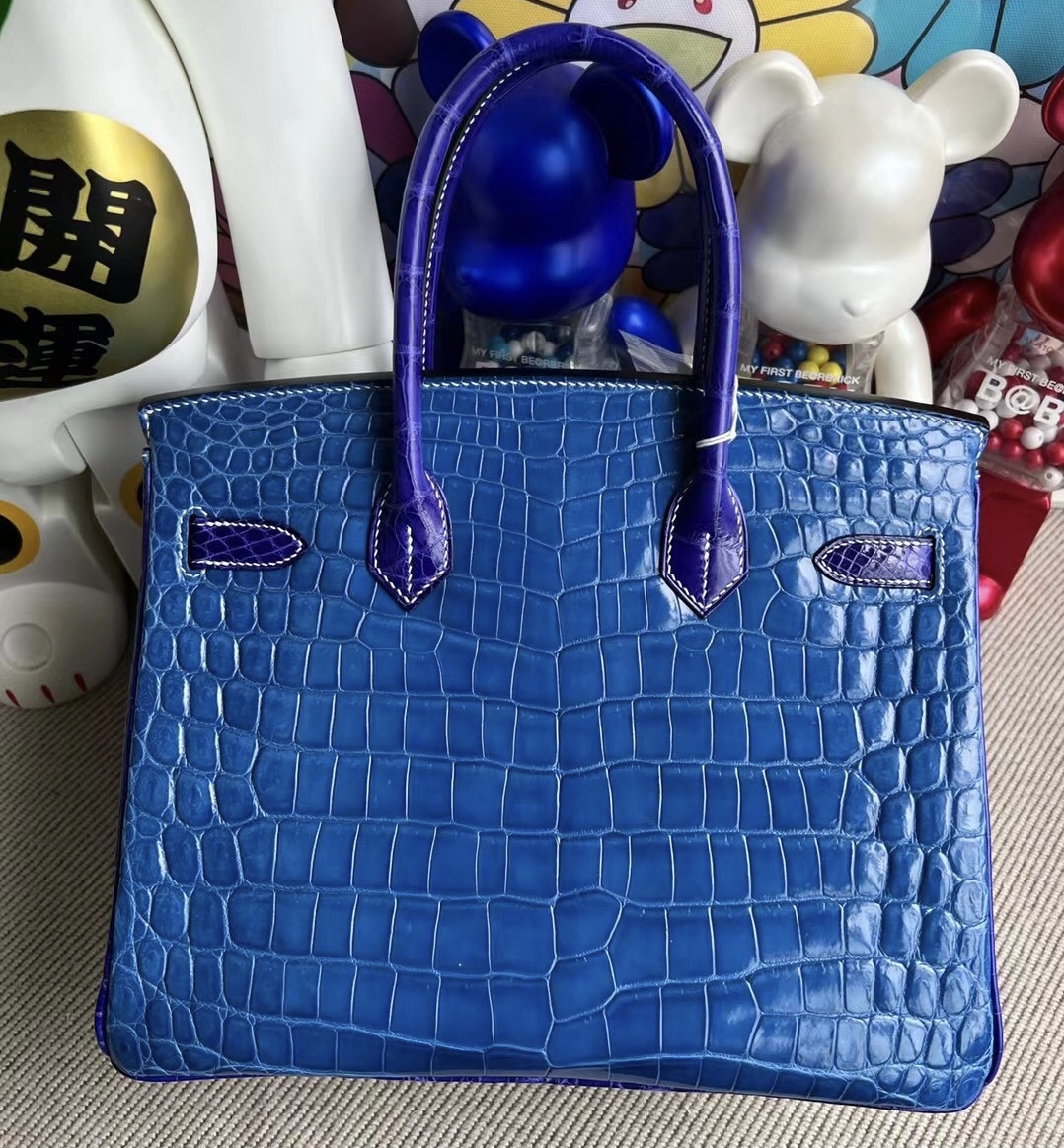 Hermès Birkin 30 HSS Nilo crocodile 7Q Blue Mykonos/7T blue electric 電光藍