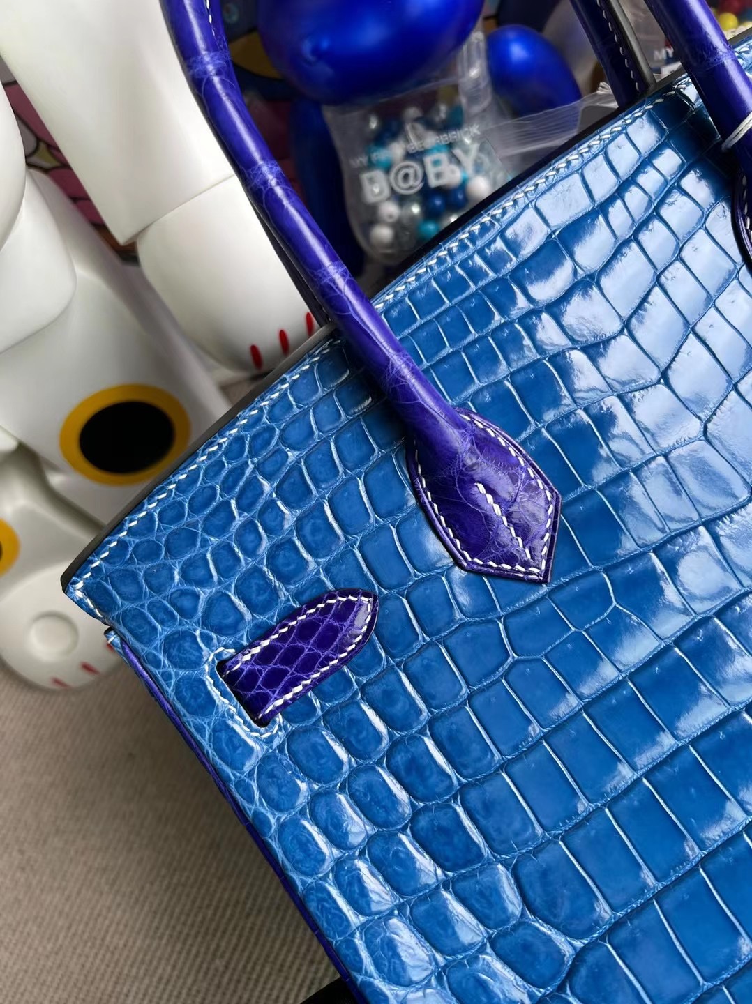 Hermès Birkin 30 HSS Nilo crocodile 7Q Blue Mykonos/7T blue electric 電光藍