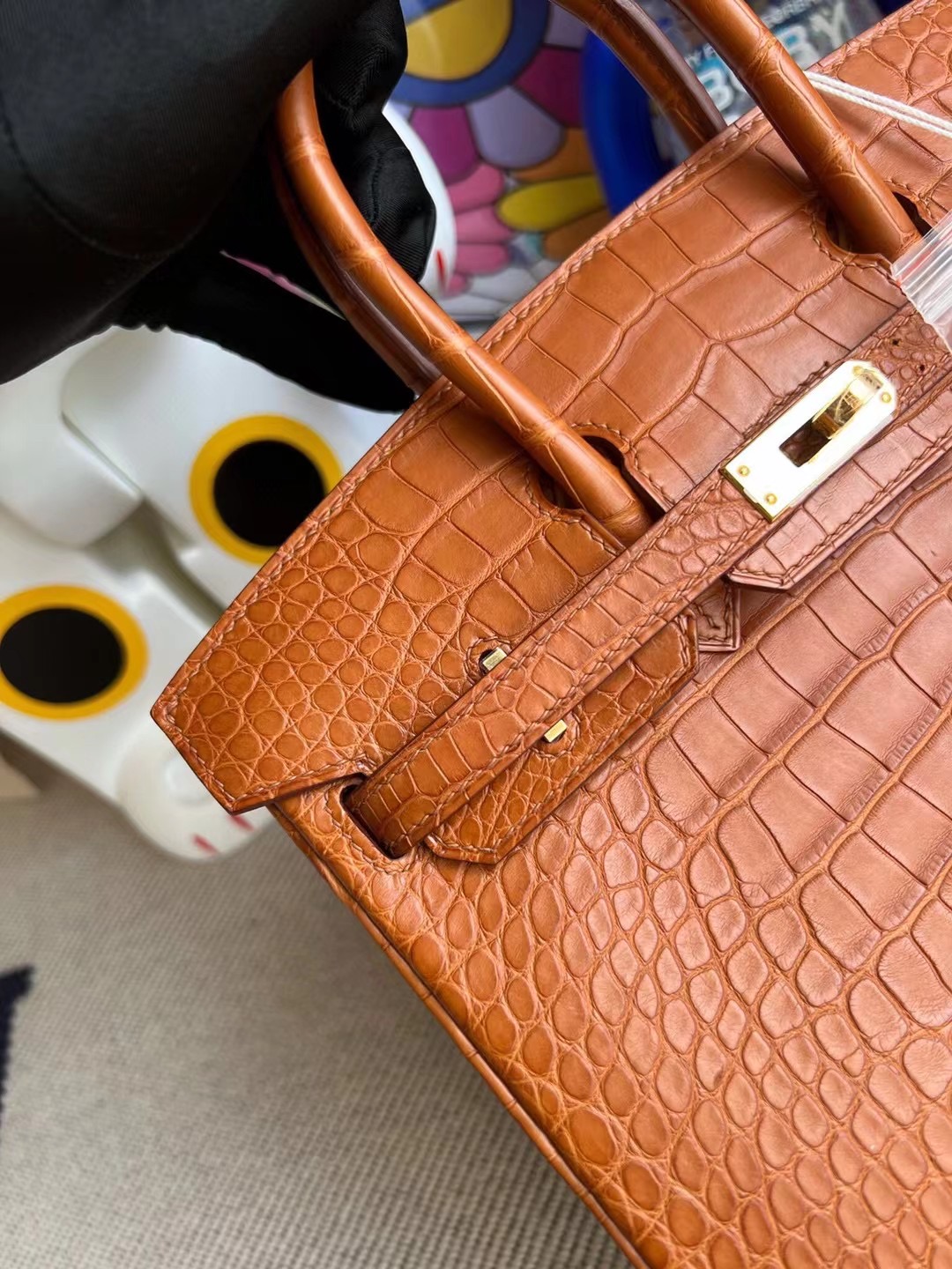 Hermès 2022 Stamp U Birkin 25 Matte Alligator Crocodile 37 Gold 金棕色