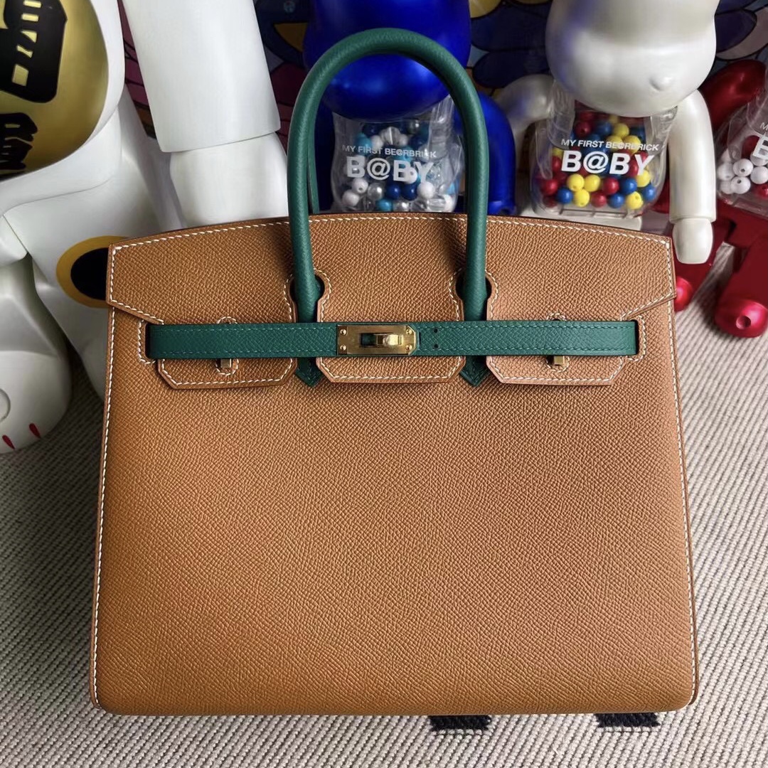 Hermès Birkin 25 外縫 HSS Epsom 37 Gold 金棕色 Z6 Malachite 金扣馬蹄印