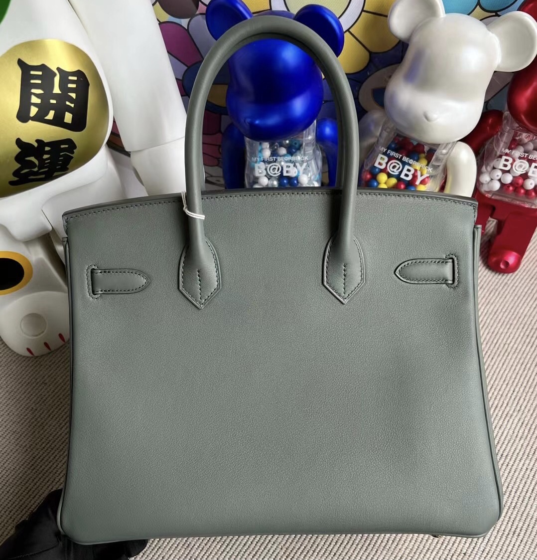 愛馬仕鉑金包30價格 Hermès Birkin 30 Swift 63 Vert Amande 杏綠色 金扣