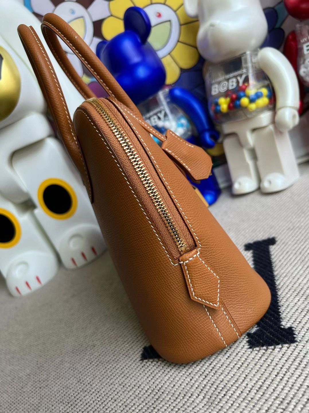 愛馬仕包包刻印在哪裏 Hermès Bolide 25 Epsom 37 Gold 金棕色 金扣