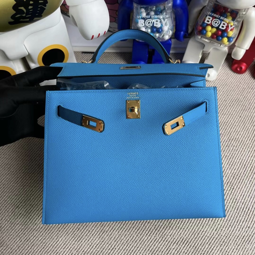 Republic of Indonesia Hermès Kelly 25cm Epsom 0F Bleu frida 弗裏達藍