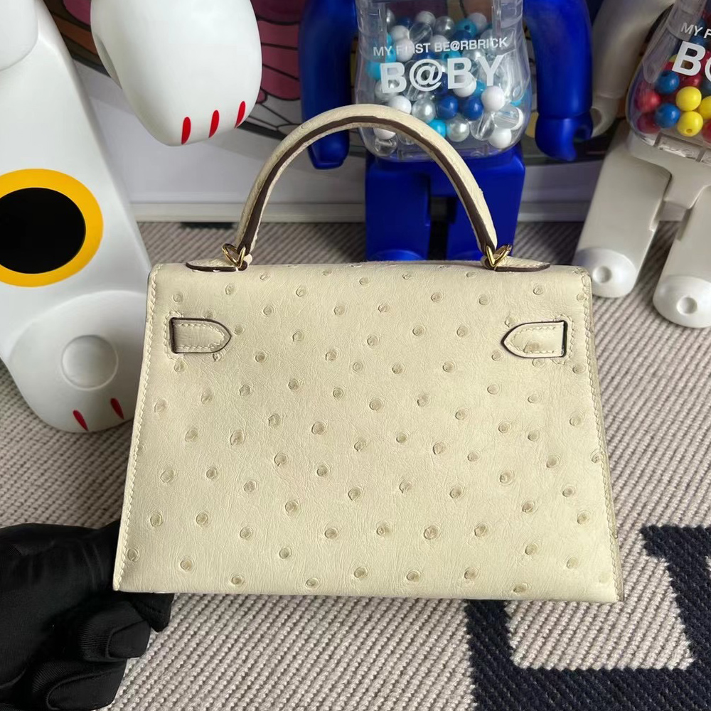 臺灣桃園市蘆竹區 愛馬仕包包 Hermès Kelly Mini II 2代 Ostrich 3C羊毛白金扣