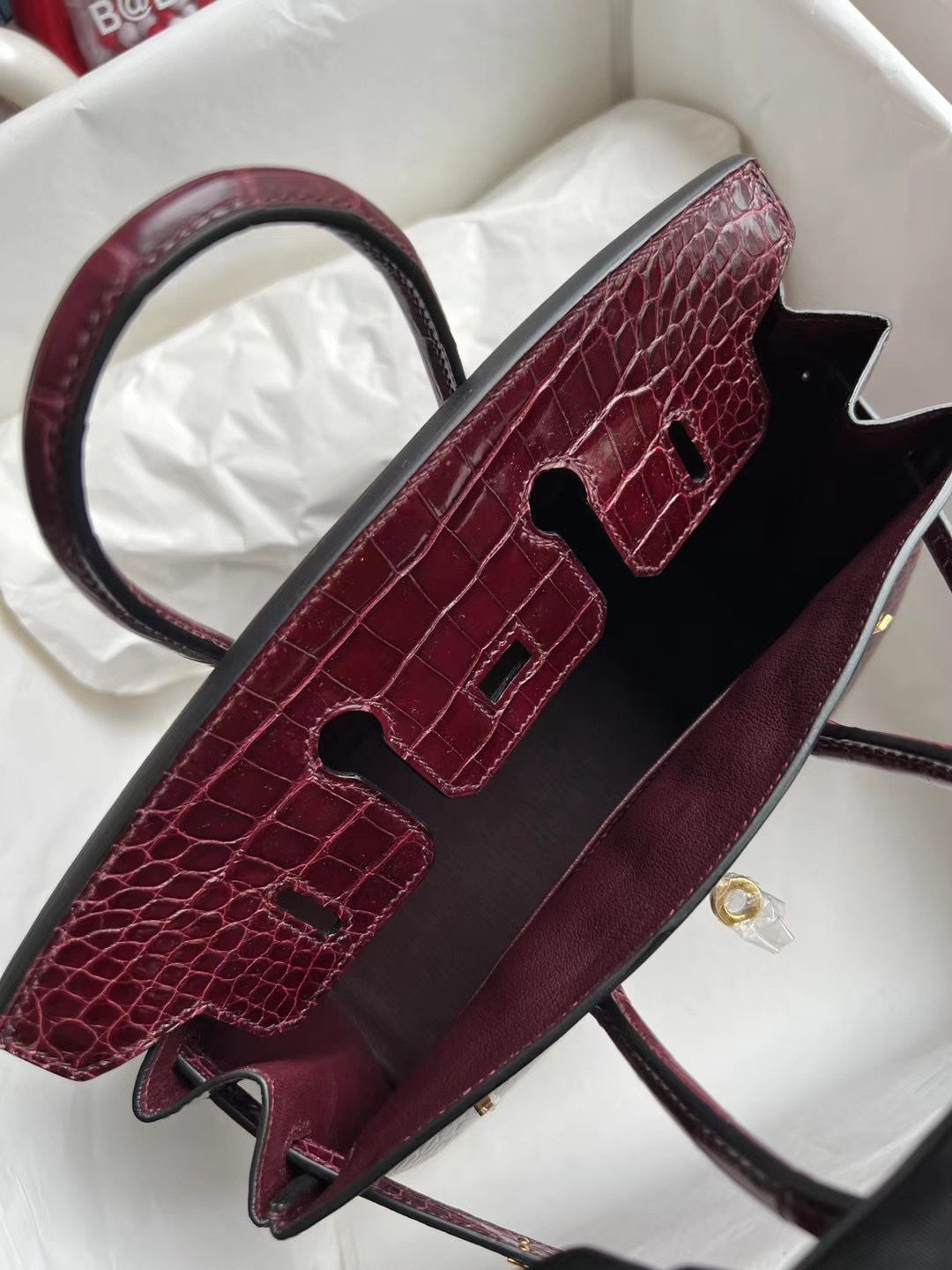 臺灣桃園市愛馬仕包多少錢 Hermès Birkin 25 波爾多酒紅 Bordeaux 美洲鱷魚金扣