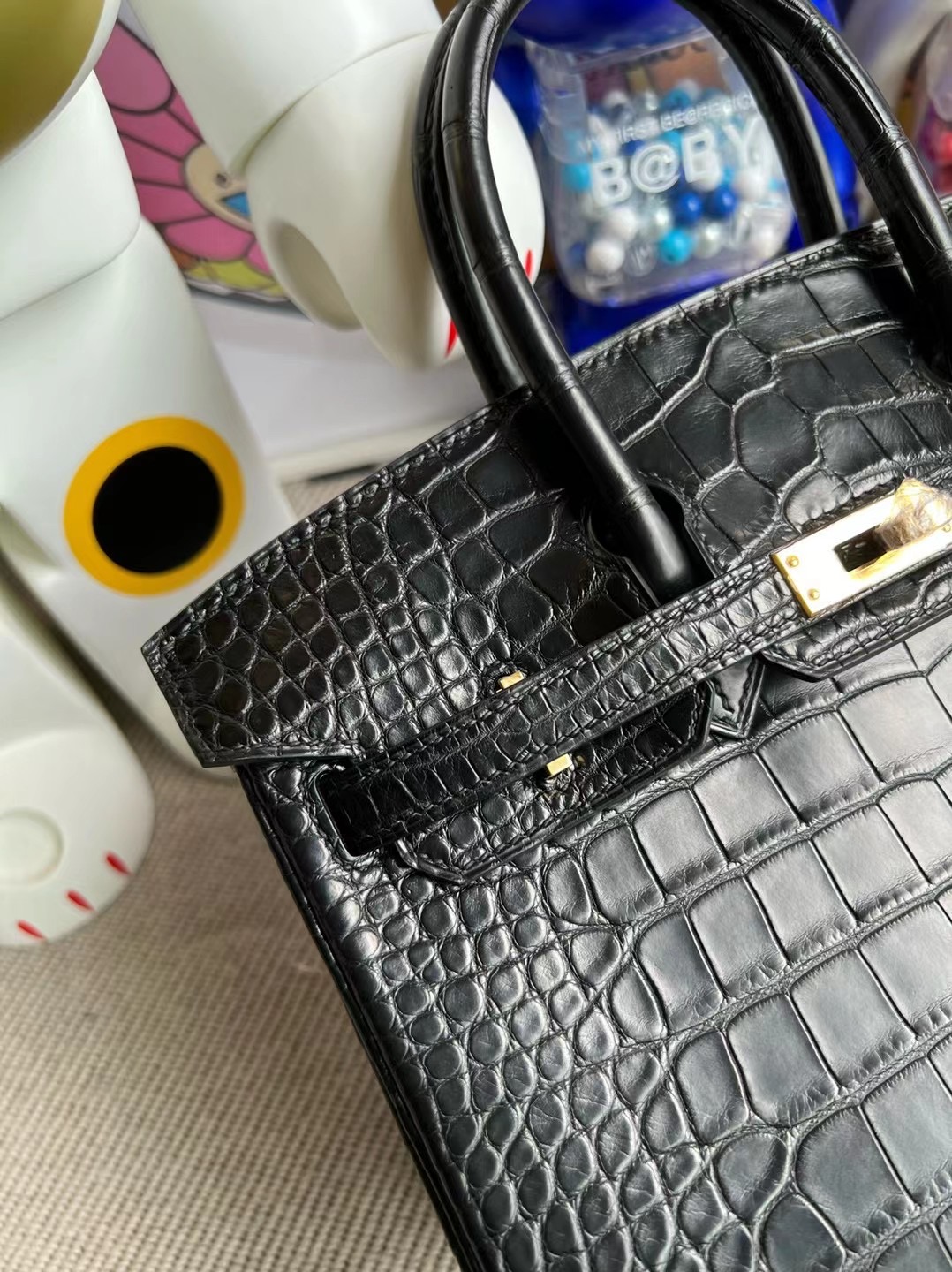 Hermès Birkin 25 Matte Mississippiensis Alligator Noir GHW PHW