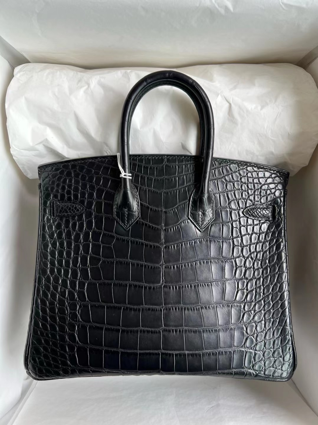 Hermès Birkin 25 Matte Mississippiensis Alligator Noir GHW PHW