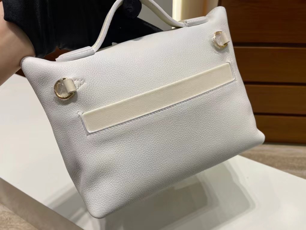 Hermès kelly 24/24 Mini Evercolor 01 Pure white 純白色 i2 nate 奶油白金扣