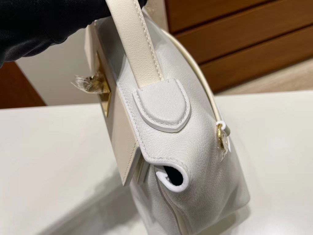 Hermès kelly 24/24 Mini Evercolor 01 Pure white 純白色 i2 nate 奶油白金扣