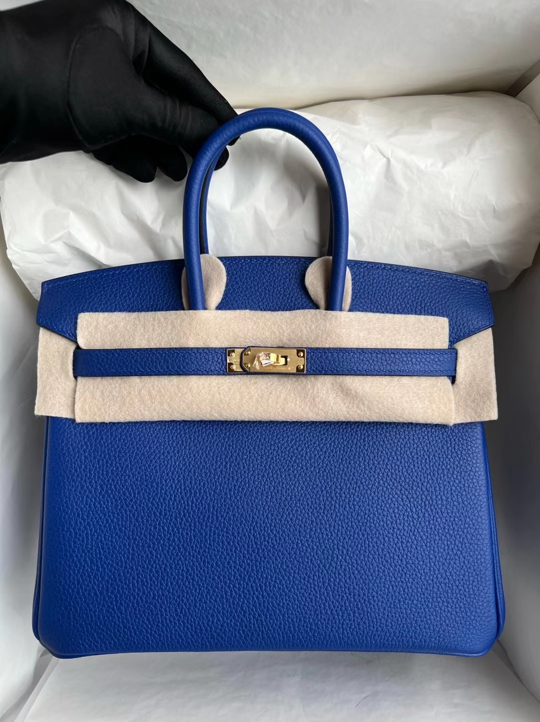 臺灣臺北市 Hermès Birkin 25cm Togo I7 Bleu Zellige 琉璃藍 金扣 Stamp U