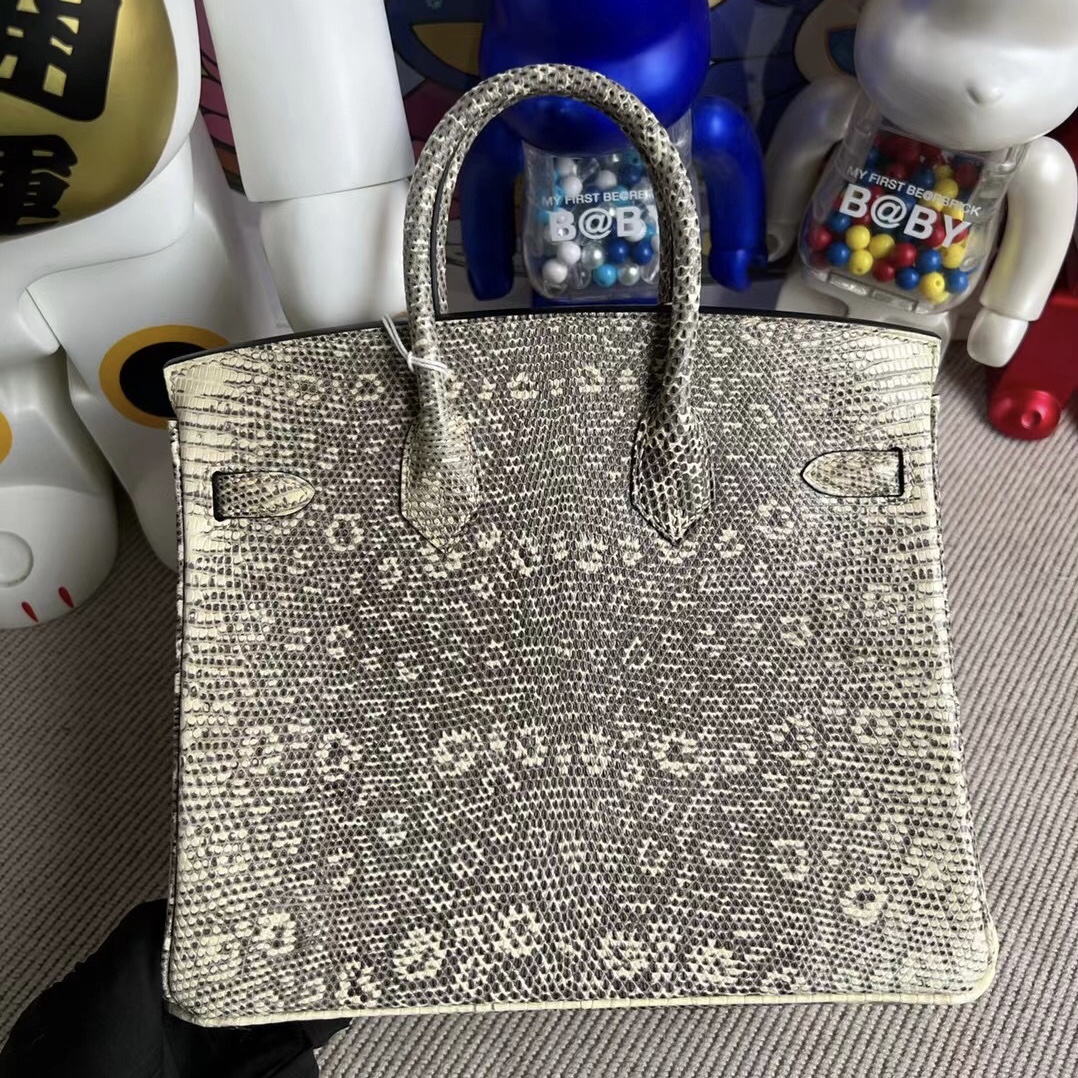 臺灣愛馬仕包包網站 Hermès Birkin 25cm Stamp U Lizard 進口蜥蜴皮 自然色 雪花色