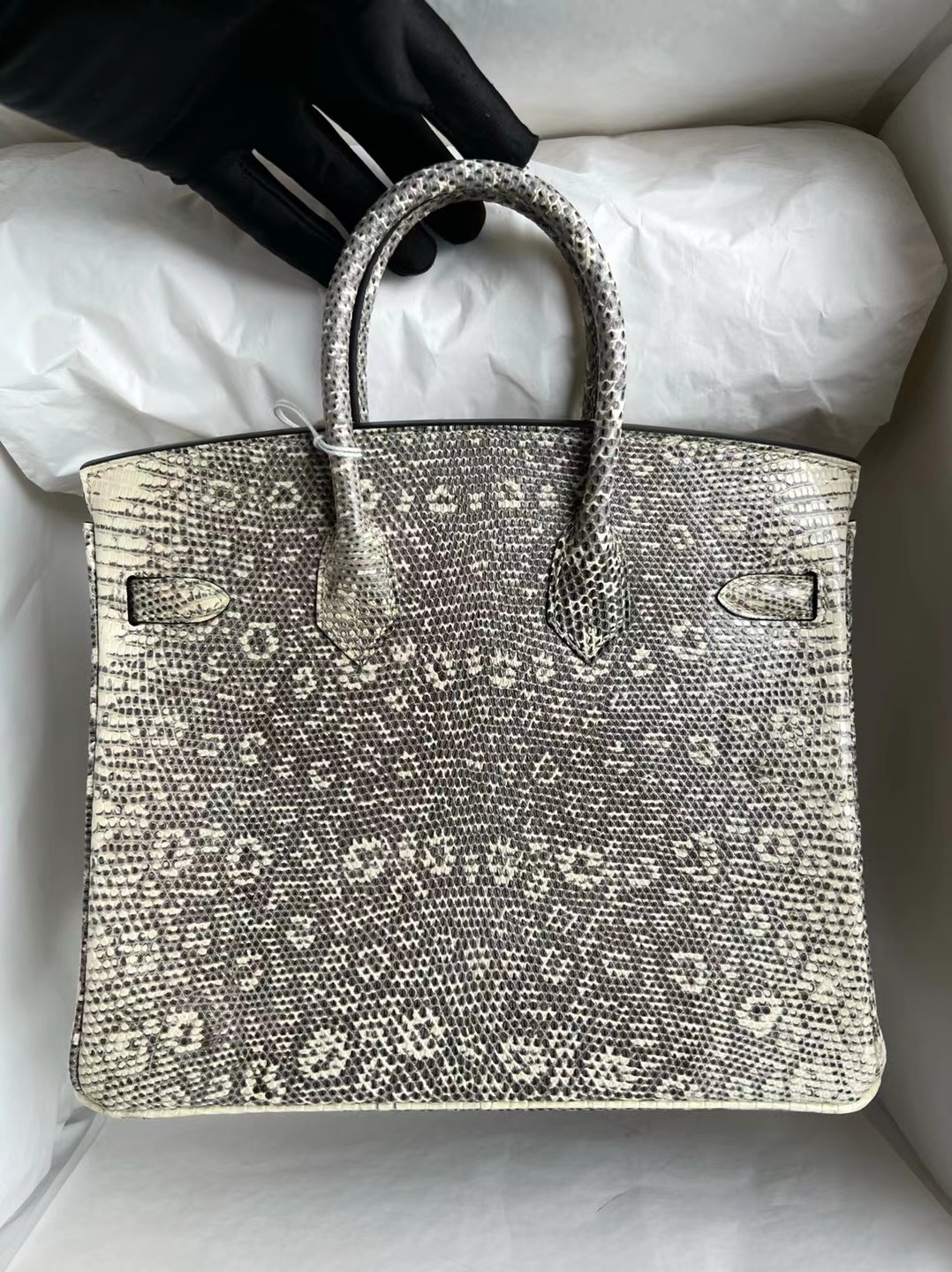 臺灣愛馬仕包包網站 Hermès Birkin 25cm Stamp U Lizard 進口蜥蜴皮 自然色 雪花色