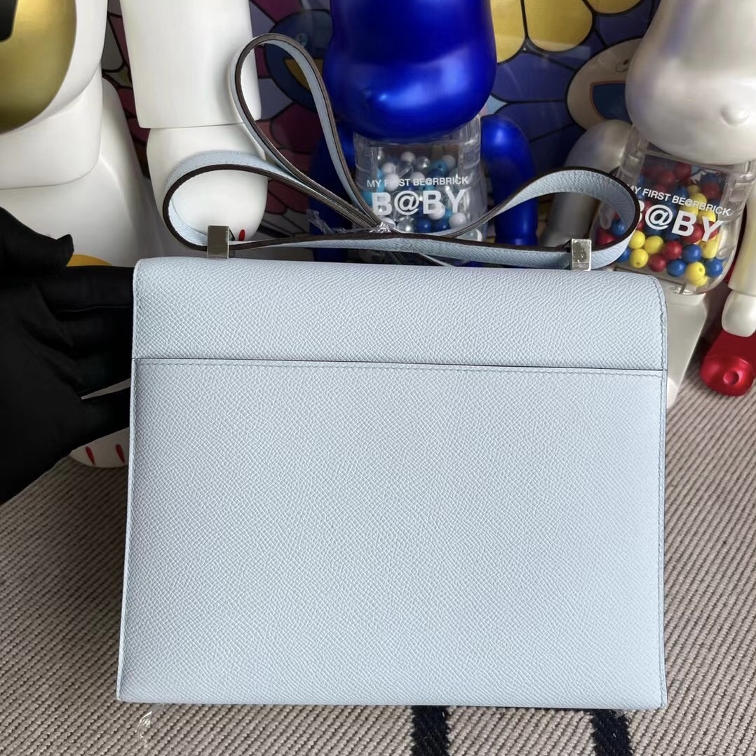 Hermès Verrou 21 Epsom calfskin T0 Blue Brume 霧藍色 銀扣 Stamp U