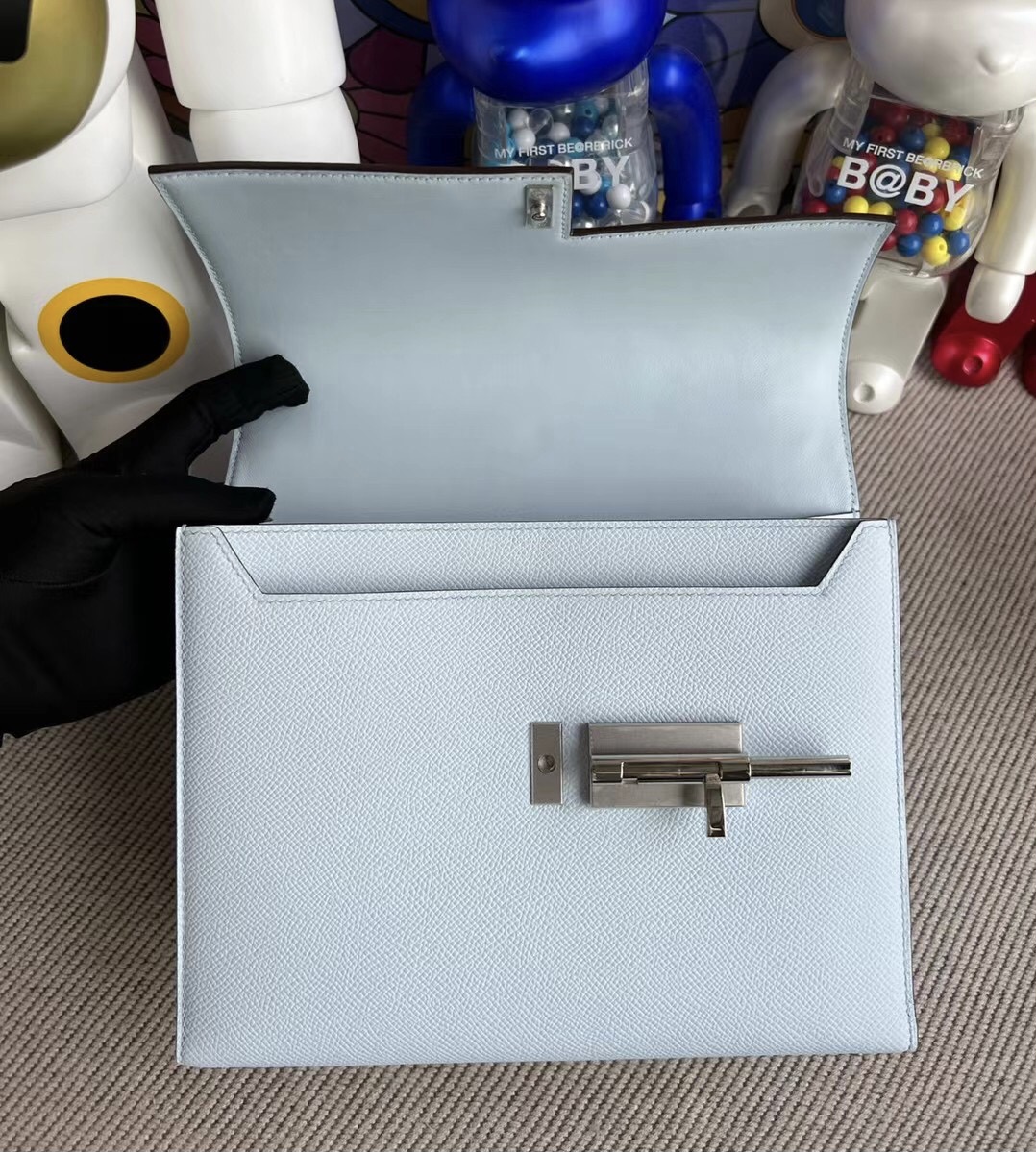 Hermès Verrou 21 Epsom calfskin T0 Blue Brume 霧藍色 銀扣 Stamp U