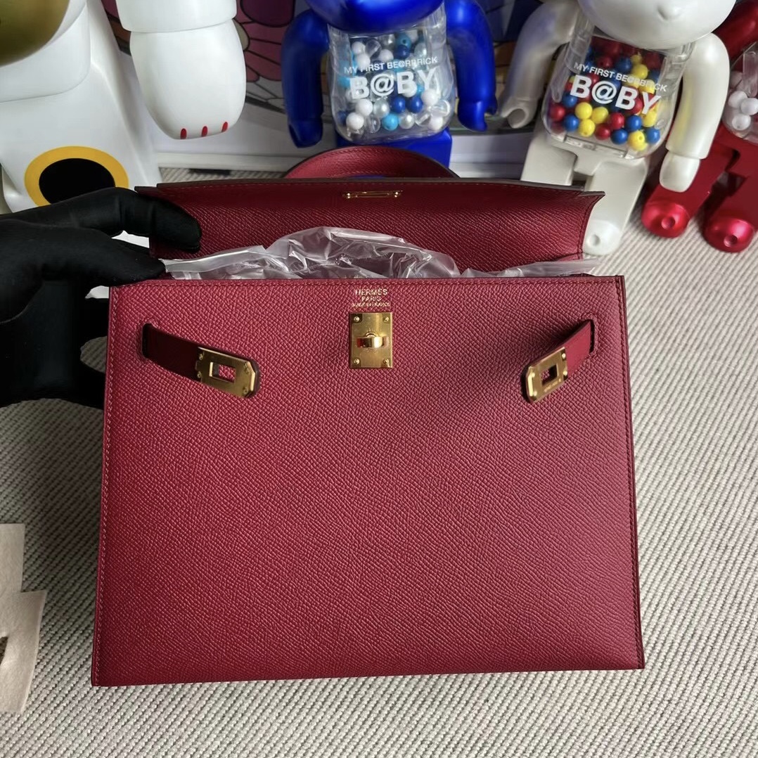 Kingdom of Saudi Arabia Hermes Kelly 25 Epsom K1 Rouge Grenat 石榴紅 金扣