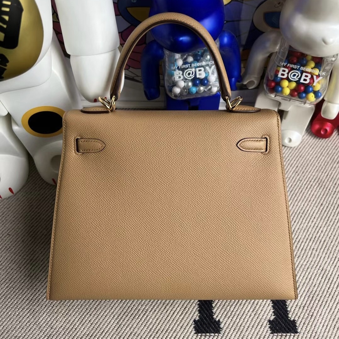 Kingdom of Saudi Arabia Hermes Kelly 25 Epsom 4B Biscuit 餅幹色 金扣