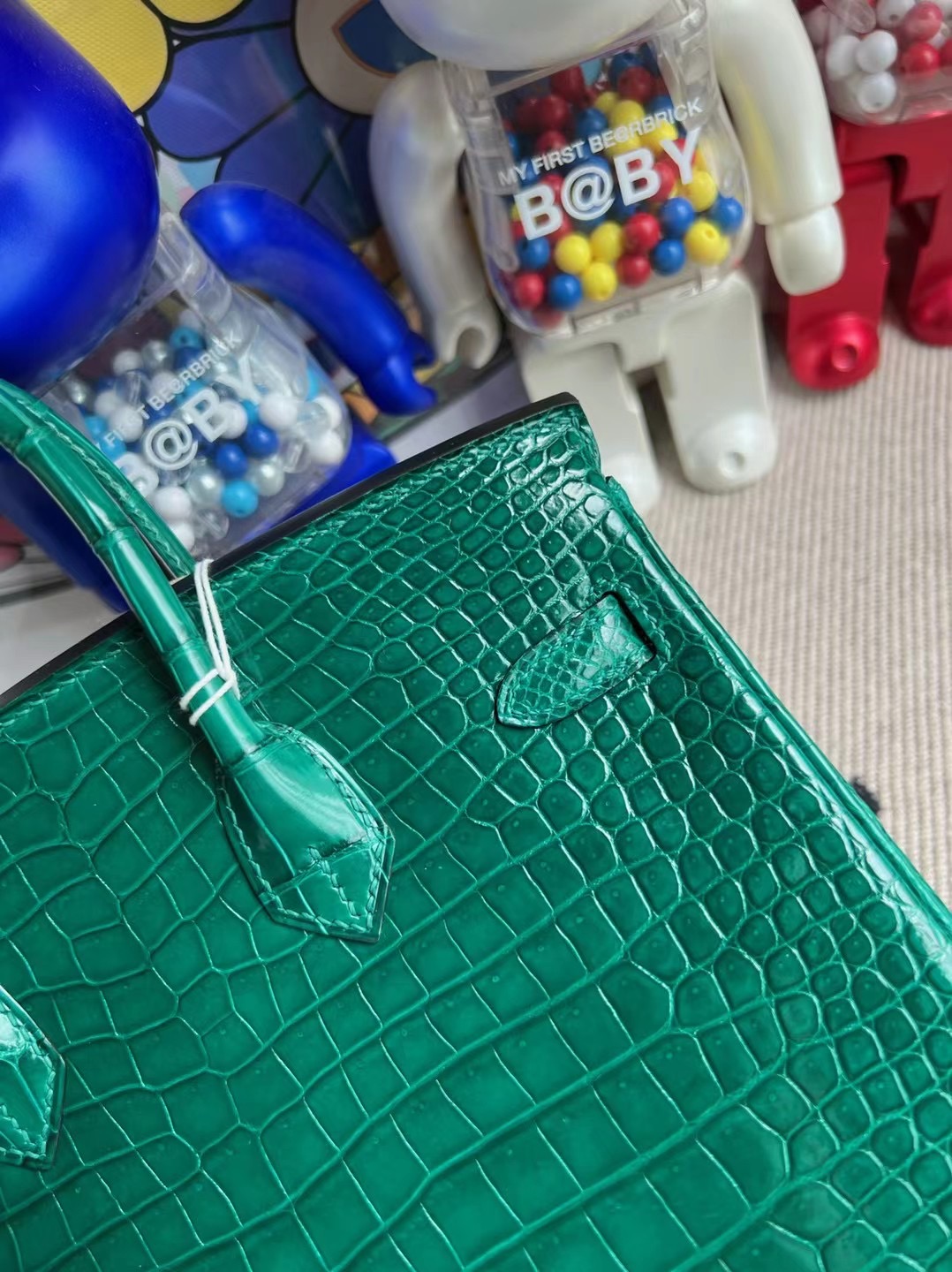 新加坡愛馬仕包包價格 Hermès Birkin 25 亮面倒V澳洲灣鱷6Q Very Emerald 金扣