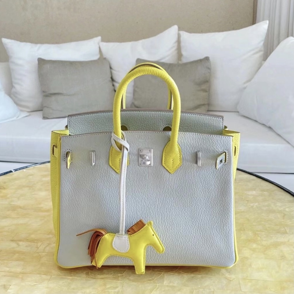 最新愛馬仕海淘攻略 Hermès Birkin 25 Chevre 80 Gris Perle/9R Lime 拉絲銀扣