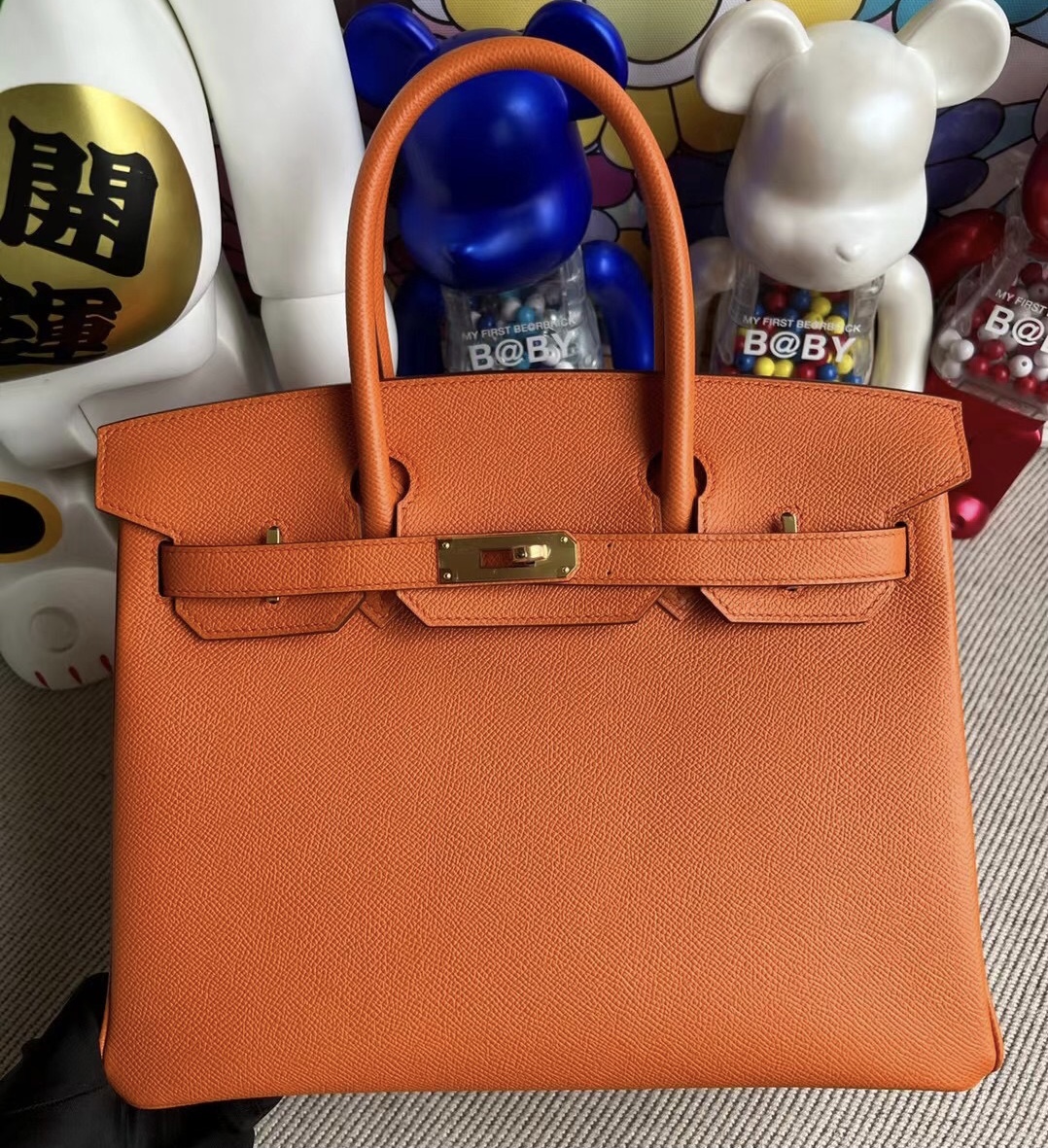 馬來西亞愛馬仕鉑金包30價格 Hermès Birkin 30 Epsom 93 Orange 橙色 金扣