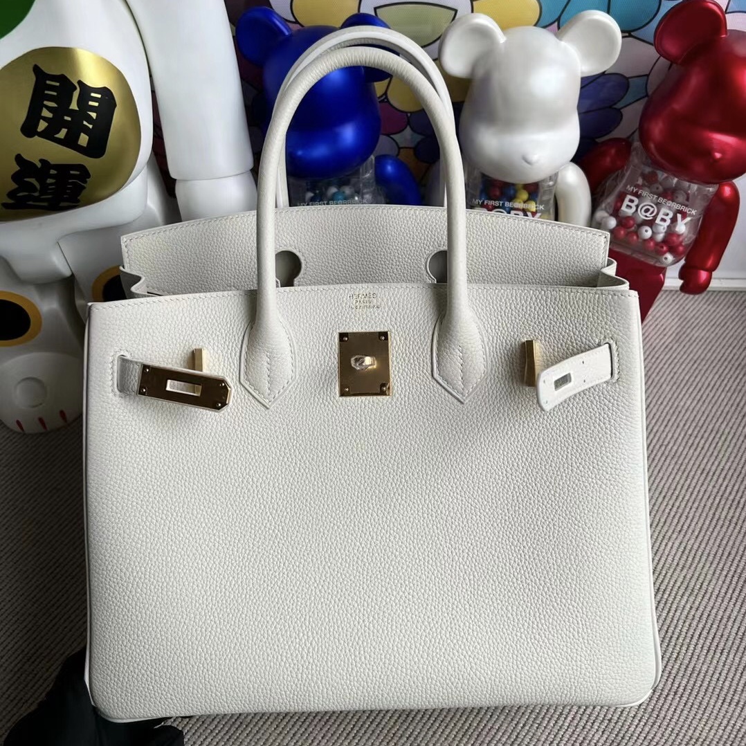 新加坡愛馬仕鉑金包30價格 Hermès Birkin 30 Togo 01 Pure white 純白色 金扣
