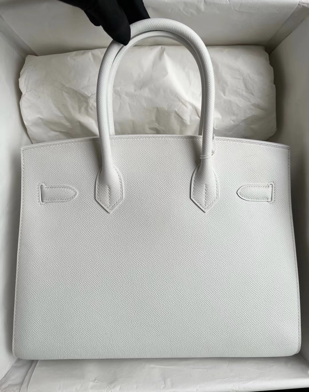 新加坡愛馬仕鉑金包30外縫價格 Hermès Birkin 30 Sellier Epsom 01 Pure white GHW