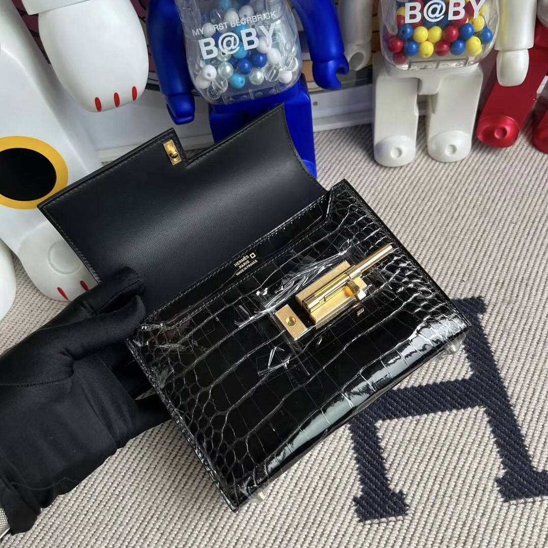 singapore website bag price and pictures Hermès Verrou MINI Noir 美洲鱷魚