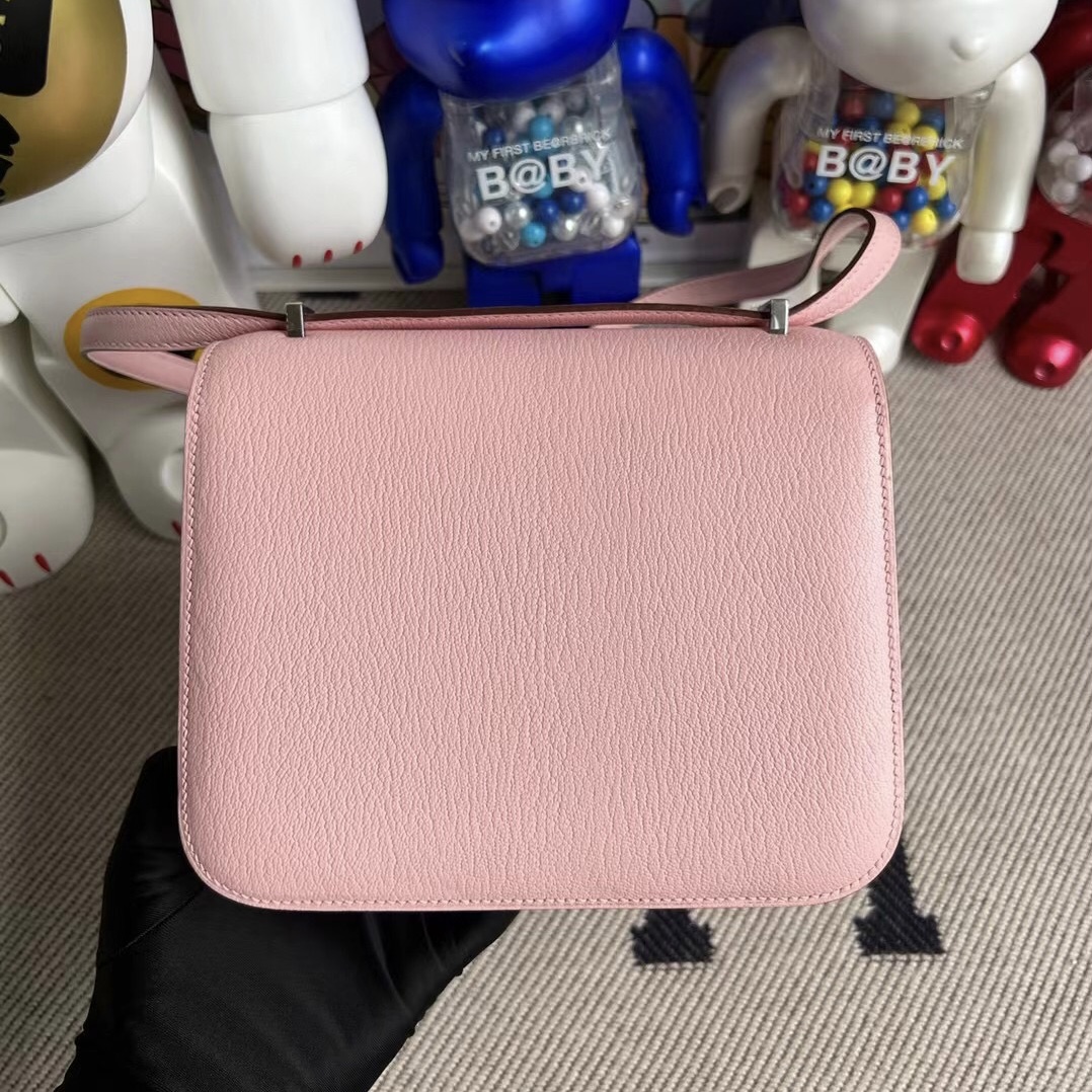 Malaysia Hermès Mini Kelly Pochette Swift 3Q Rose Saiura櫻花粉銀扣