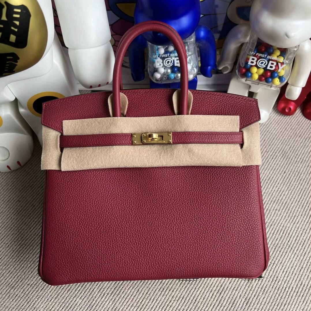 Canada Hermès Birkin 25 Togo K1 Rouge Grenat 石榴紅 金扣 全手工蜜蠟線縫制