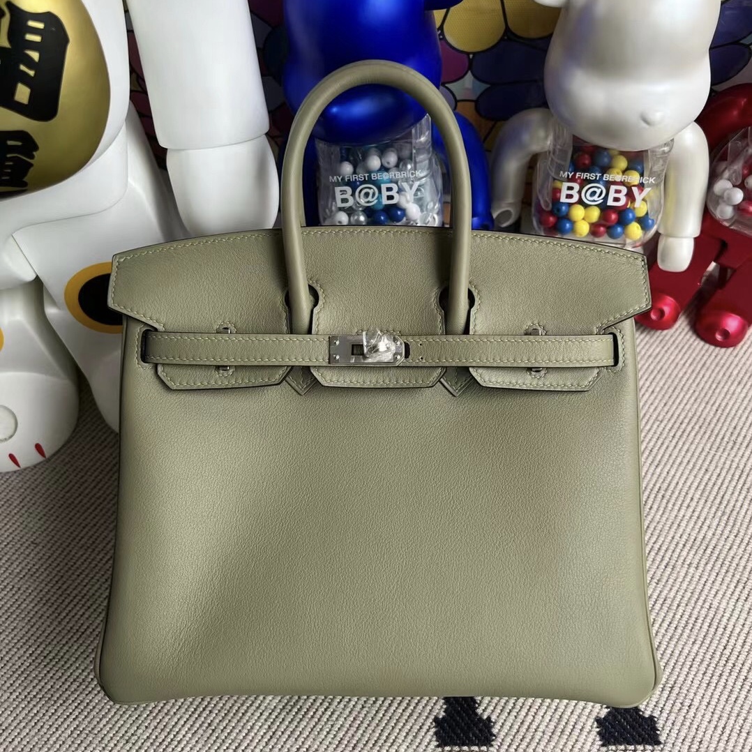 United Arab Emirates Hermès Birkin 25cm Swift Q1 Sauge 鼠尾草綠 銀扣