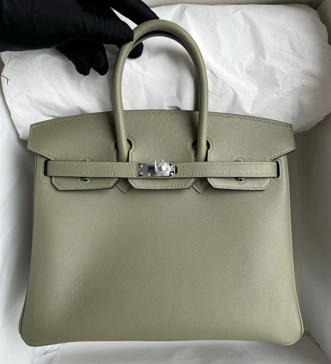 United Arab Emirates Hermès Birkin 25cm Swift Q1 Sauge 鼠尾草綠 銀扣