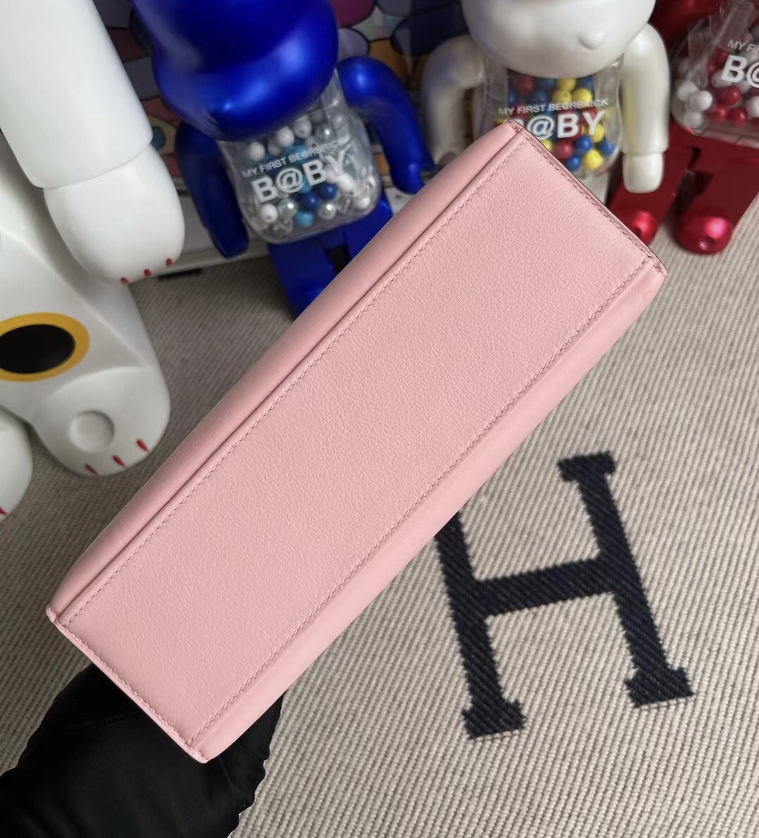 singapore Hermès Mini Kelly Pochette Swift 3Q Rose Saiura 10 Craie PHW