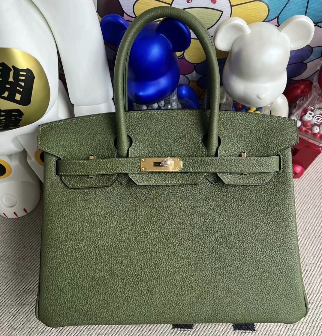 Hermes Birkin 30cm Togo V6 Cacncpee叢林綠 金扣 全手工蜜蠟線縫制