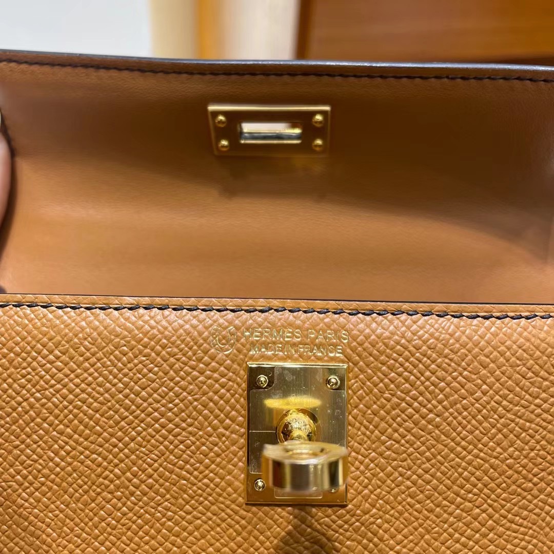 Hermès Mini Kelly II 2代 Epsom 37 Gold 金棕色 89 Noir 黑色 全手工蜜蠟線縫制