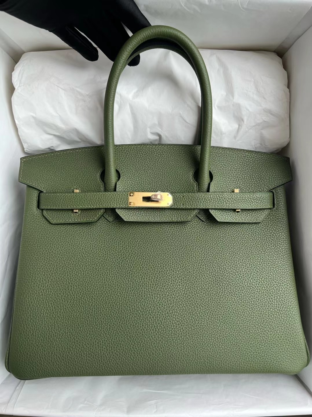 Hermes Birkin 30cm Togo V6 Cacncpee叢林綠 金扣 全手工蜜蠟線縫制