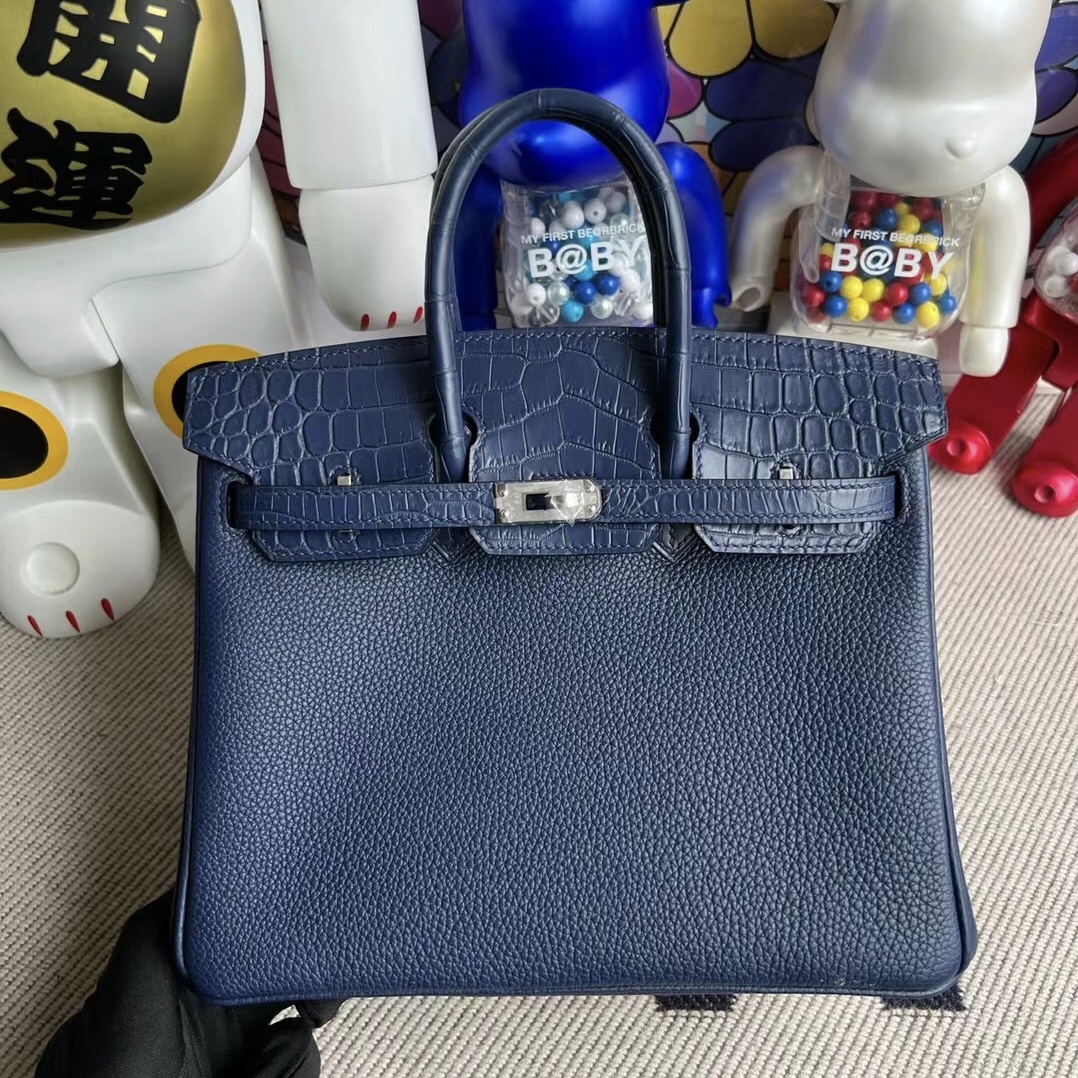 Hermès Birkin 25 Touch 73 Bleu Saphir 寶石藍 銀扣 全手工蜜蠟線縫制