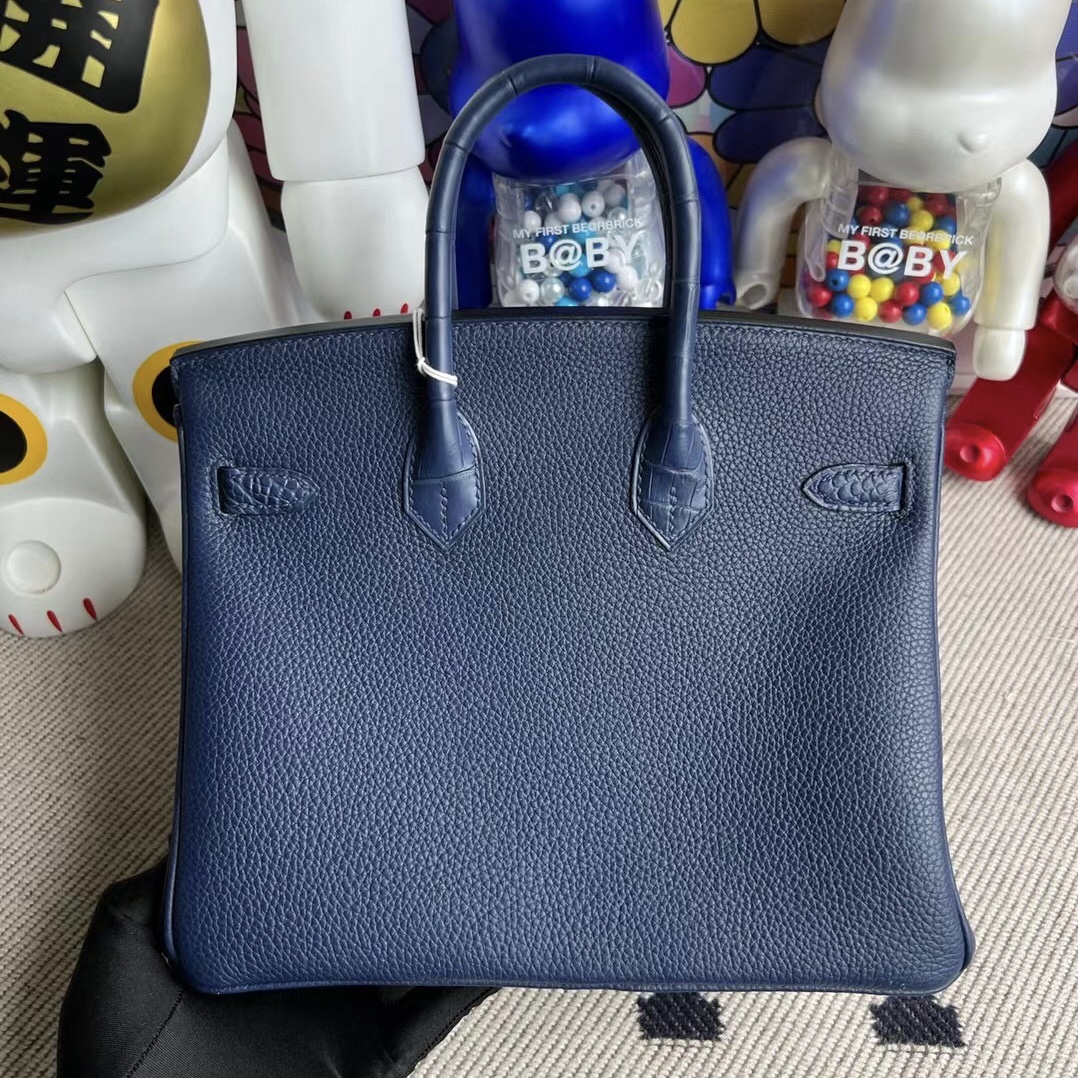 Hermès Birkin 25 Touch 73 Bleu Saphir 寶石藍 銀扣 全手工蜜蠟線縫制