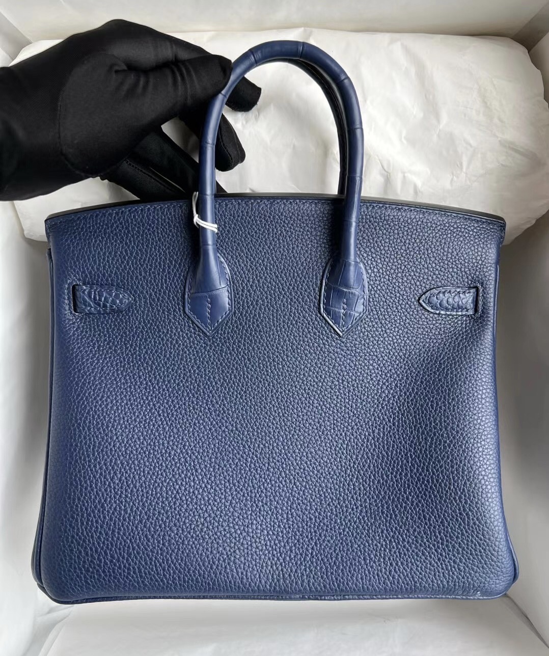 Hermès Birkin 25 Touch 73 Bleu Saphir 寶石藍 銀扣 全手工蜜蠟線縫制