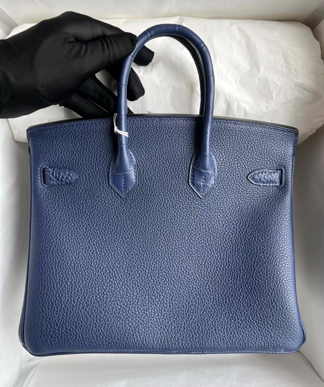 Hermès Birkin 25 Touch 73 Bleu Saphir 寶石藍 銀扣 全手工蜜蠟線縫制