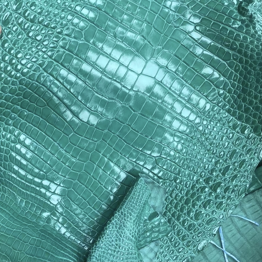 愛馬仕亮面倒V 澳洲灣鱷 Hermès Shiny Porosus Crocodile O6 Vert Jade Birkin 25