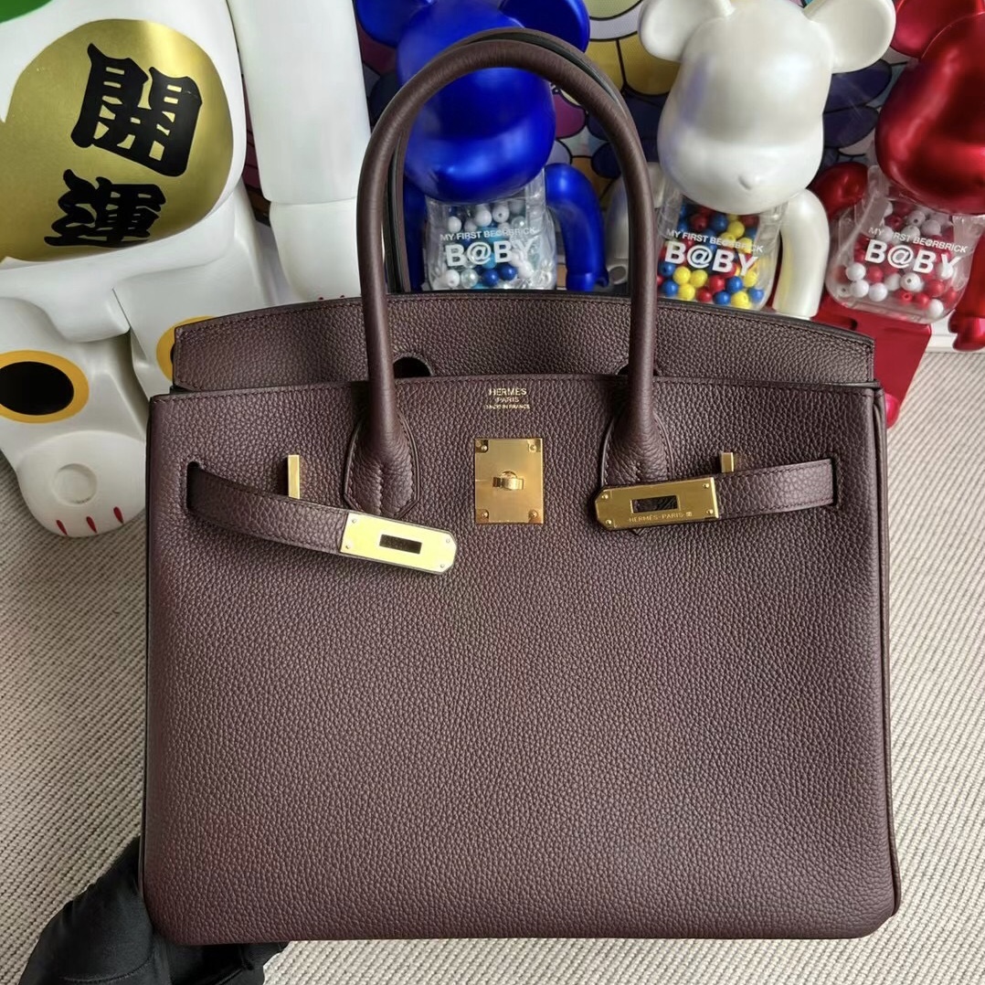 臺灣愛馬仕官方網址 Hermès Birkin 30 Togo 原廠皮革 0G Rouge Sellier 馬鞍紅 金扣