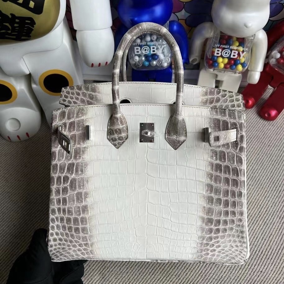 Indonesia Hermès Birkin 25cm CK01 BLANC Himalayan Crocodile Palladium