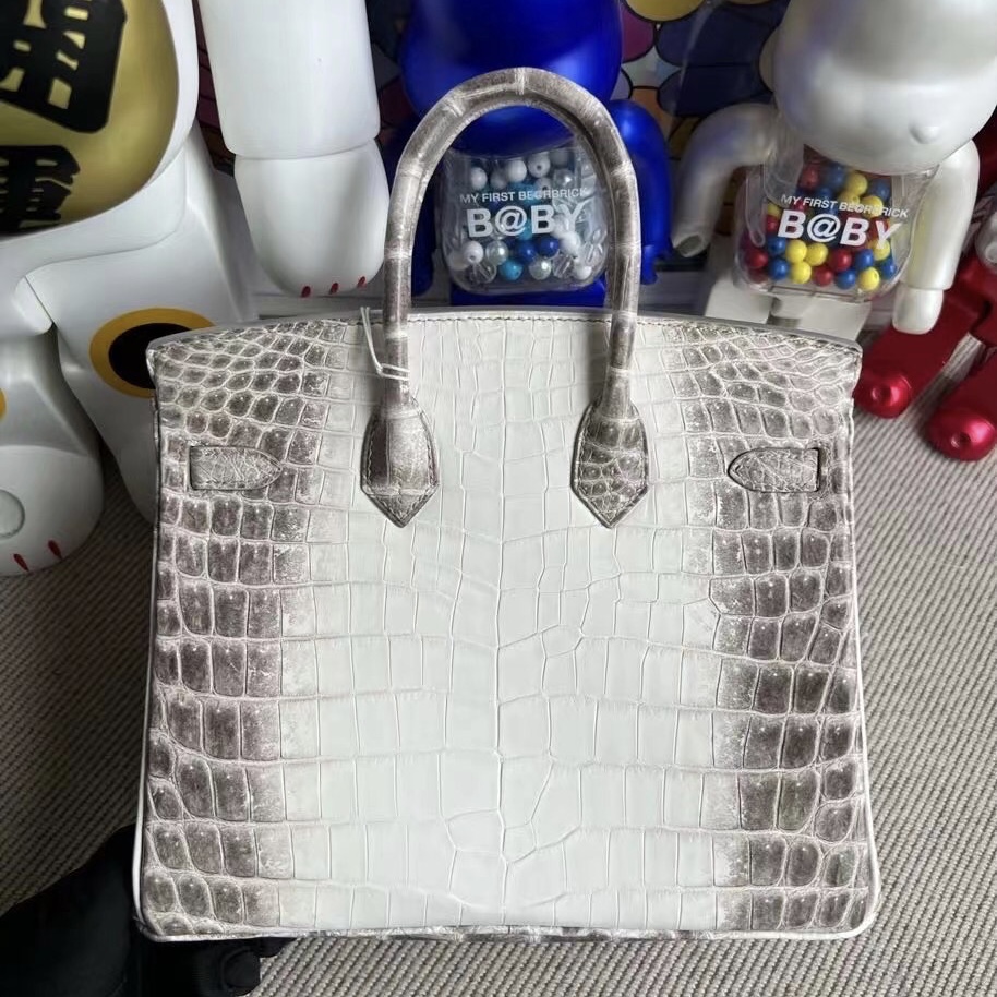 Indonesia Hermès Birkin 25cm CK01 BLANC Himalayan Crocodile Palladium