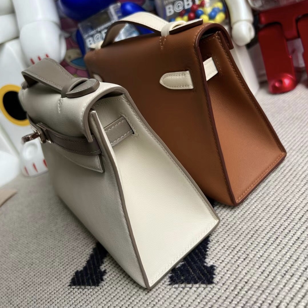 新加坡愛馬仕官網 Hermès MiniKelly Pochette Swift Gold i2 Nata 奶油白 金扣