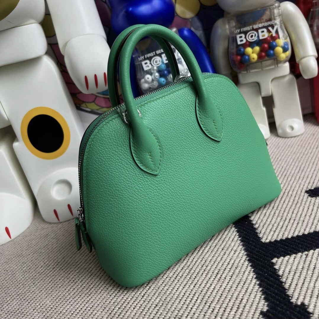 Singapore Hermès Bolide 1923 mini Evercolor 6W Menthe 薄荷綠 銀扣