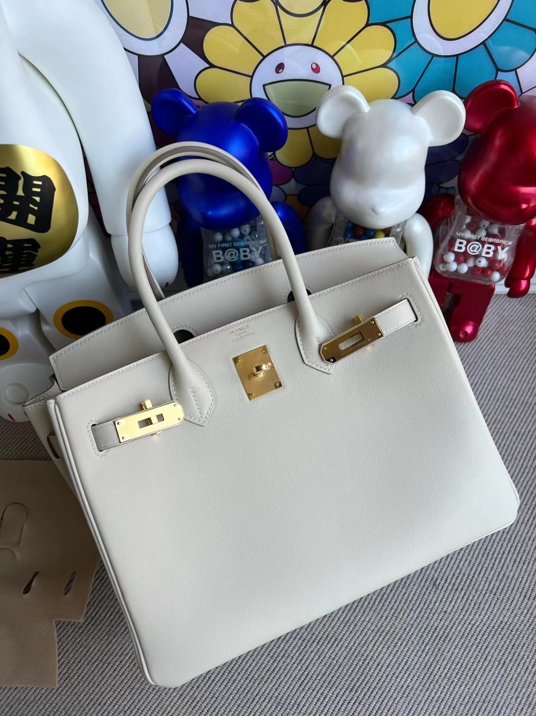 新加坡愛馬仕包包官網 Hermès Bag Birkin 30 Swift 10 Craie 奶昔白 金扣