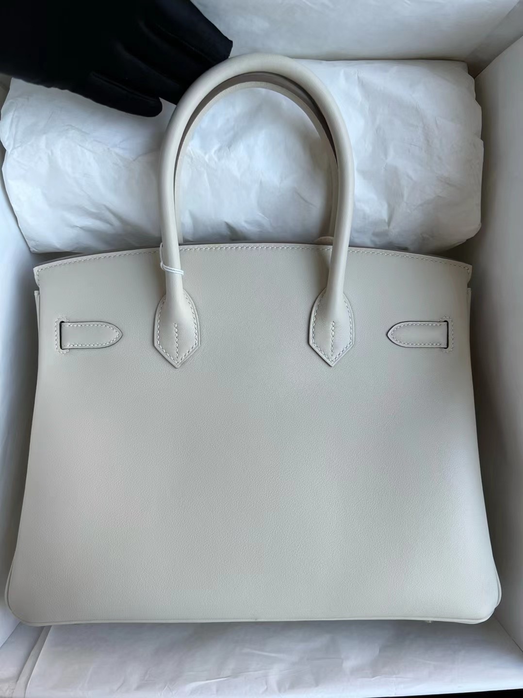 新加坡愛馬仕包包官網 Hermès Bag Birkin 30 Swift 10 Craie 奶昔白 金扣