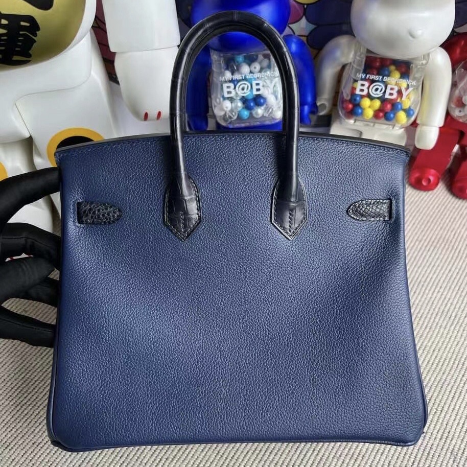 愛馬仕新加坡官網 Hermès Birkin 25 Touch Evercolor Blue nuit blue indgo nilo crocodile