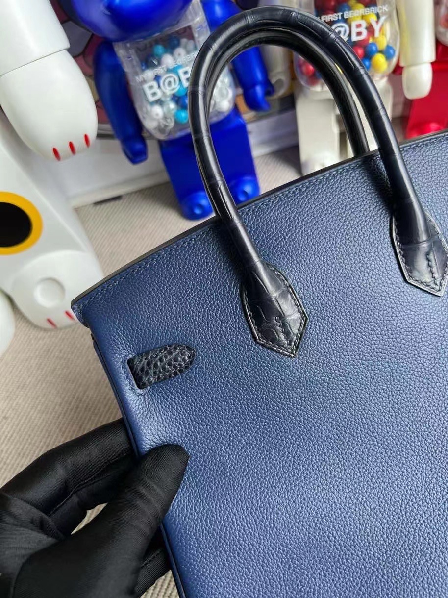 愛馬仕新加坡官網 Hermès Birkin 25 Touch Evercolor Blue nuit blue indgo nilo crocodile