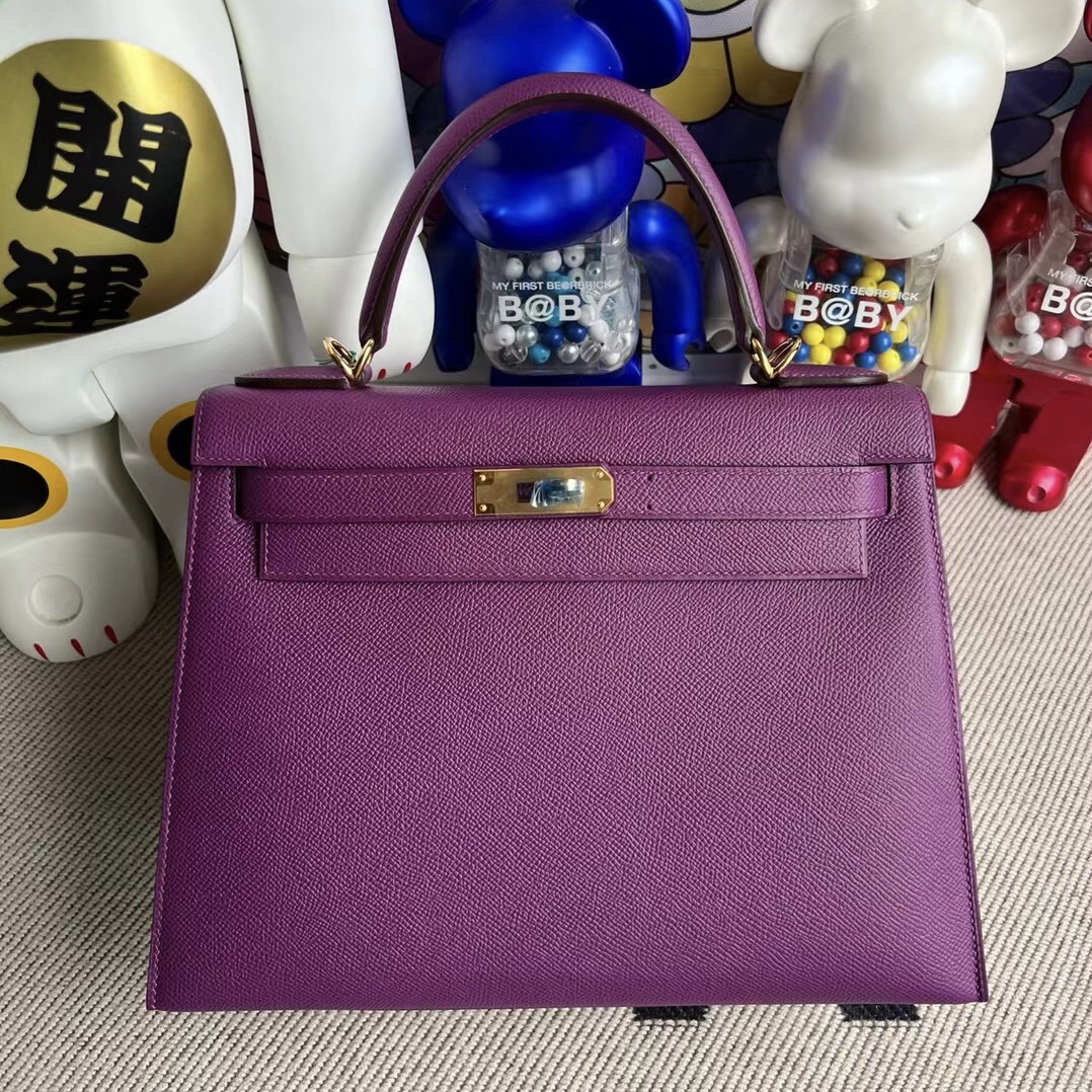 Kuala Lumpur Hermes Kelly 28 Epsom P9 Anemone 海葵紫 Gold hardware