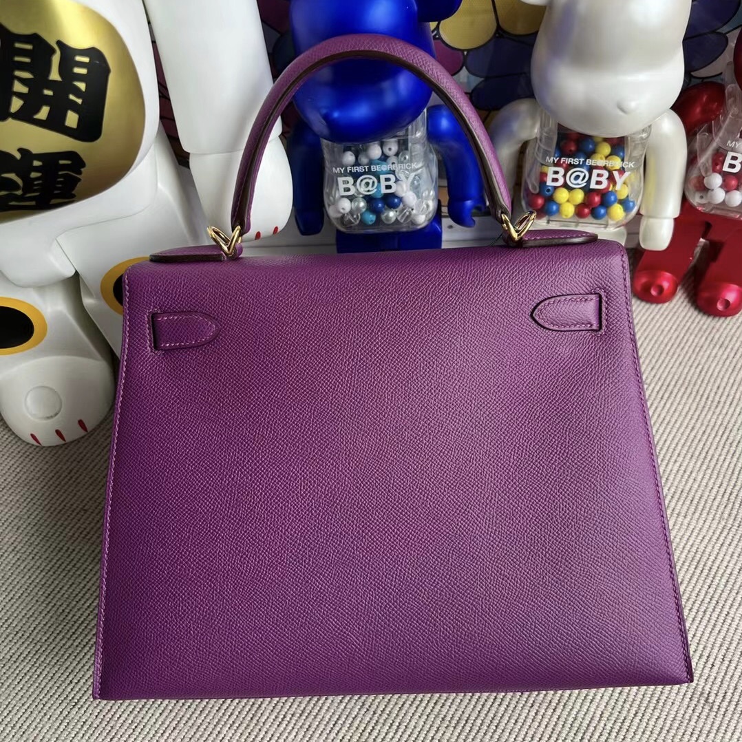 Kuala Lumpur Hermes Kelly 28 Epsom P9 Anemone 海葵紫 Gold hardware